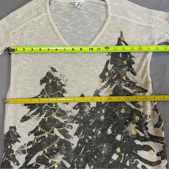 Bethany Mota Holiday Tree Knit Top Cream Long sleeves Size XS - Picture 14 of 16